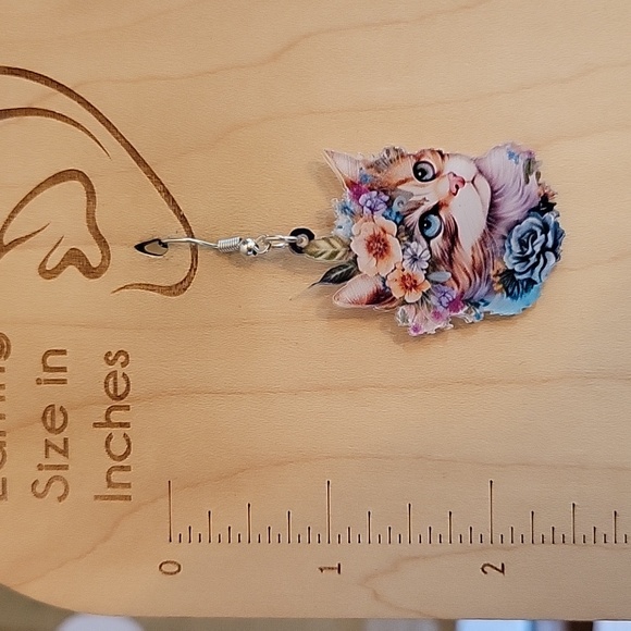 🔥LAST PAIR🔥 BOHEMIAN KITTY DROP EARRINGS - Picture 5 of 7